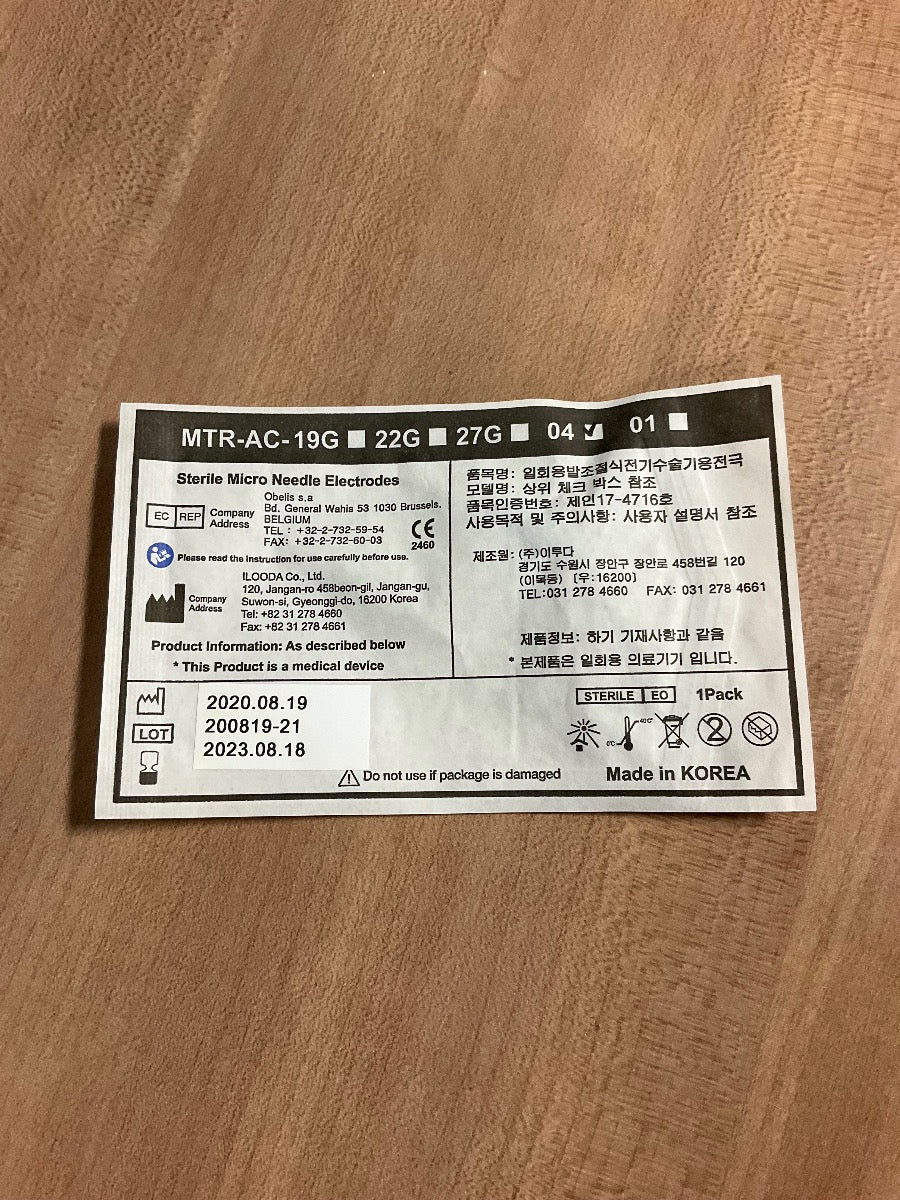 Sterile Micro Needle Electrodes MTR-AC-04 Ilooda ExpDate 01/2024 Lot x16 Pcs