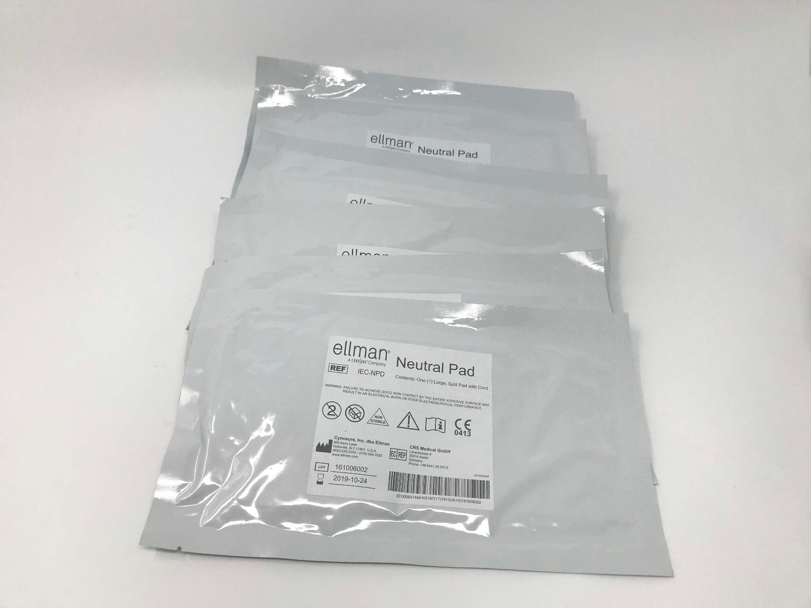 Cynosure Ellman Pelleve Large Split Neutral Pad IEC-NPD Grounding Plate 7 Pack