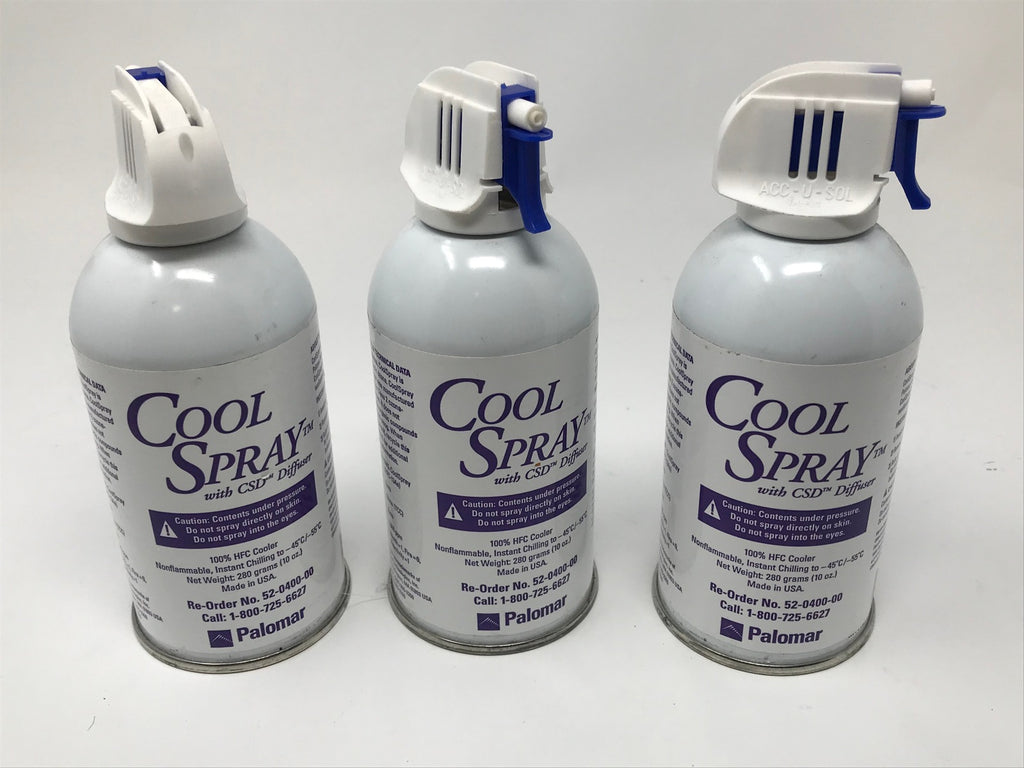 3 Partially Used Palomar Cool Spray Estelux IPL Handpiece Cryo Spray 52-0400-00
