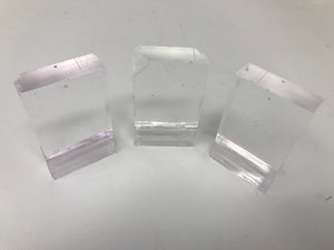 Lot of 3 Damaged Palomar Solid Sapphire Glass Crystal Light Guides 60x45x15mm