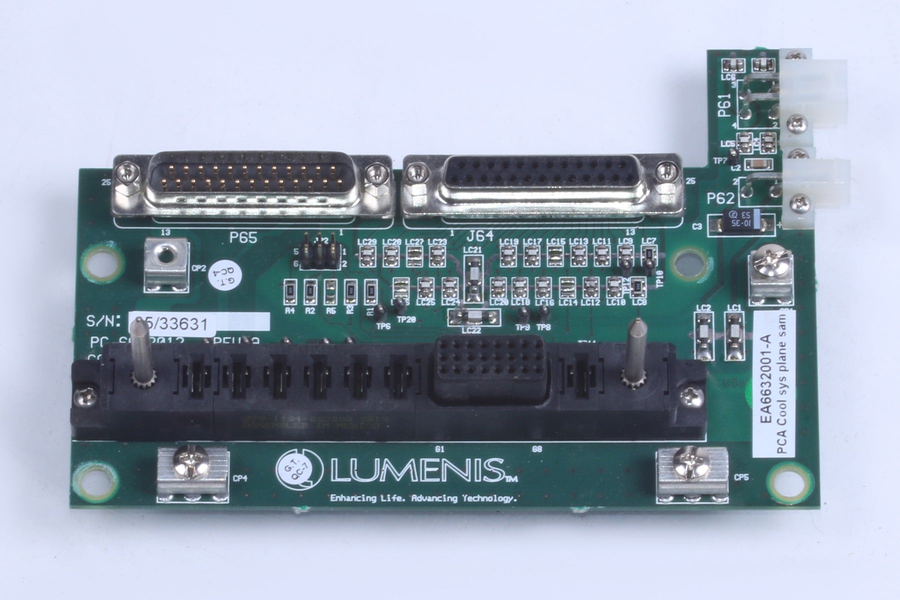 Lumenis Lume One Laser Water Cooling System Backplane Assembly EA6632001-A