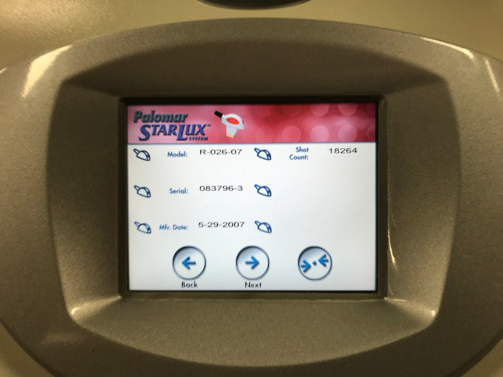 Used Excellent Condition Palomar Starlux 300 Lux R IPL Hair Removal Handpiece