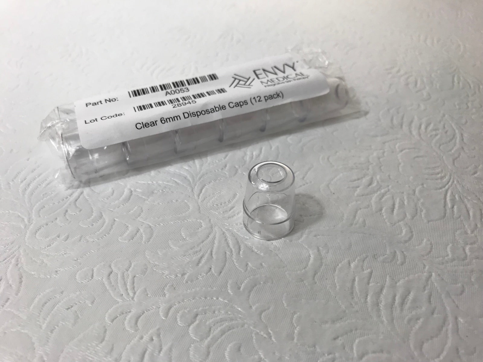 Envy Medical Silk Peel 6mm Clear Disposable Tip Cover Caps 12 Pack A0053