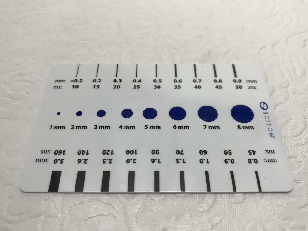 Sciton BBL/Clear V Vein Card Lesion Spot Size Measure Ref Template 2600-009-84