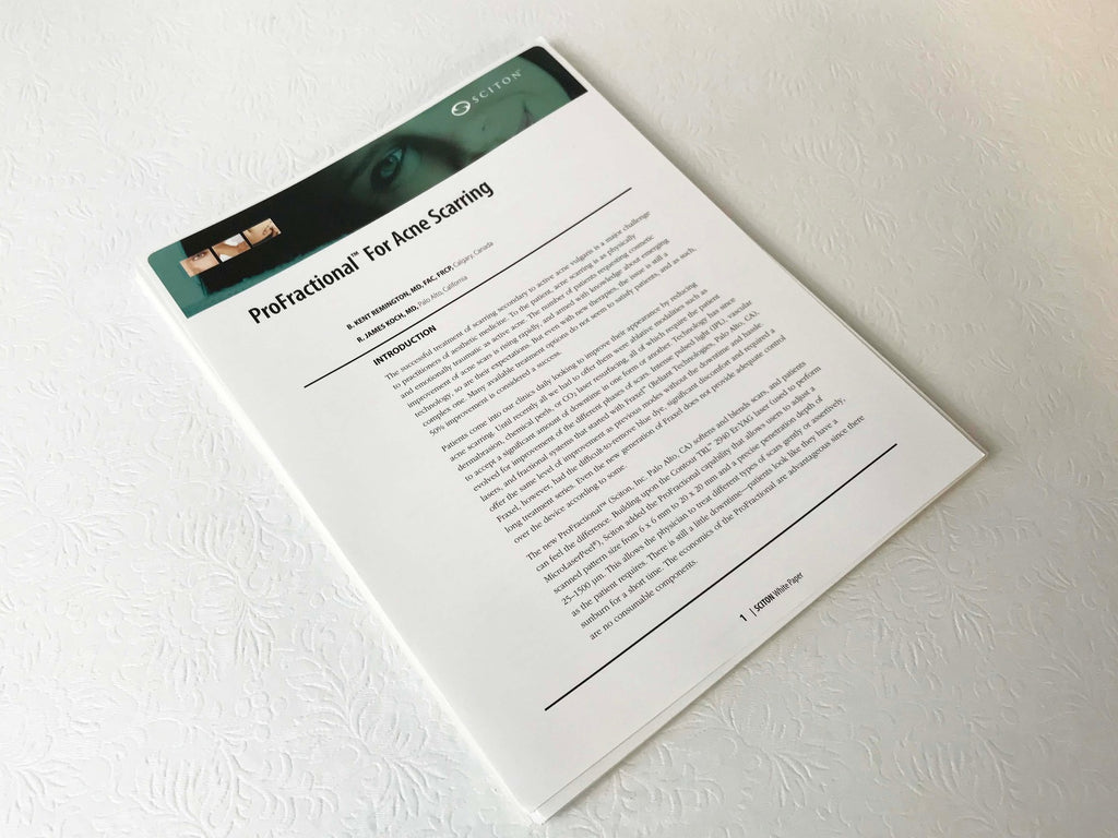 Sciton ProFractional Laser Acne Scarring Informative Clinical White Paper QTY 22