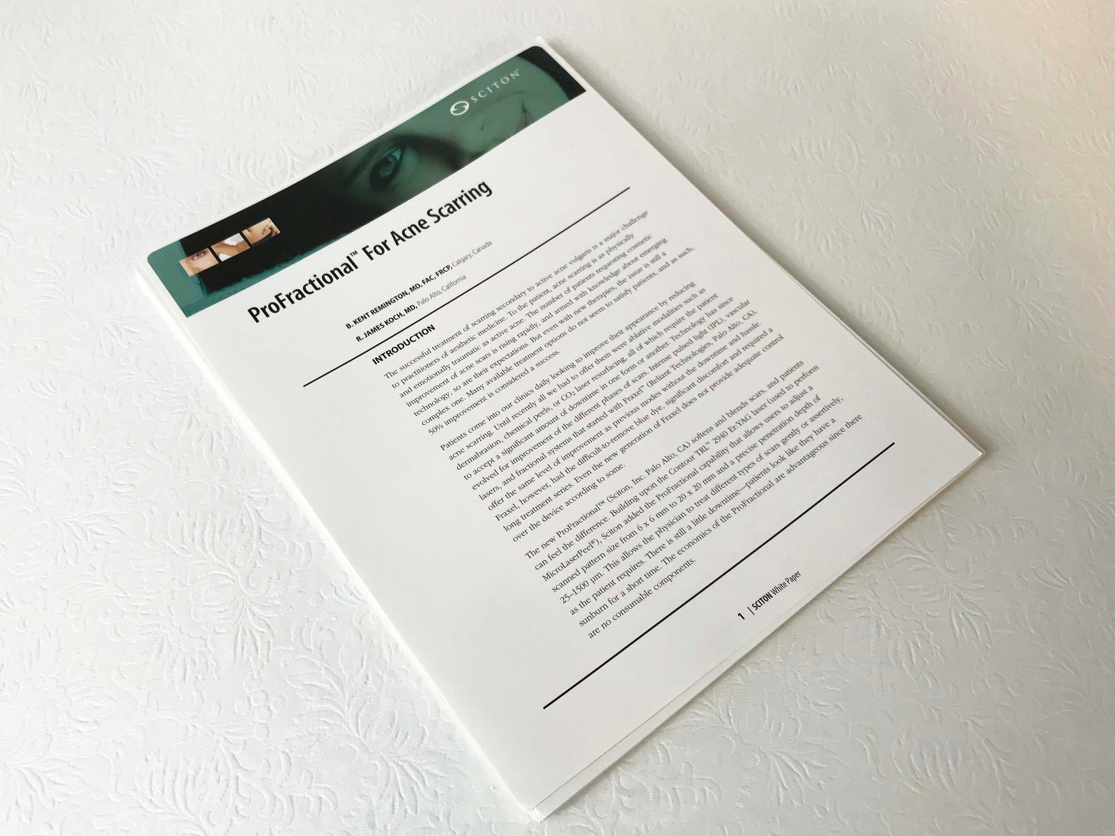 Sciton ProFractional Laser Acne Scarring Informative Clinical White Paper QTY 22