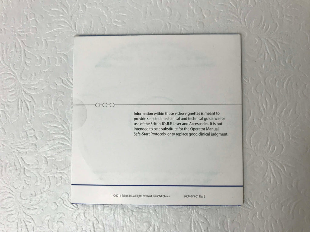 Sciton Using The Joule Clinical Education Video Guidance DVD