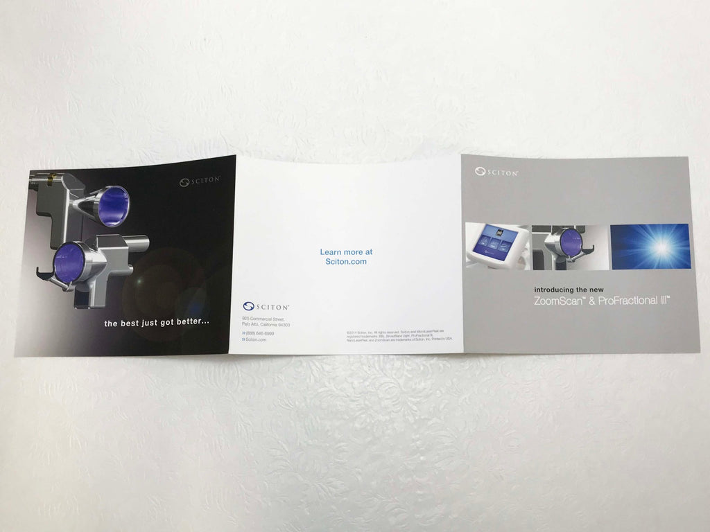 Sciton Joule Laser ZoomScan & ProFractional III Device Marketing Brochure QTY 25