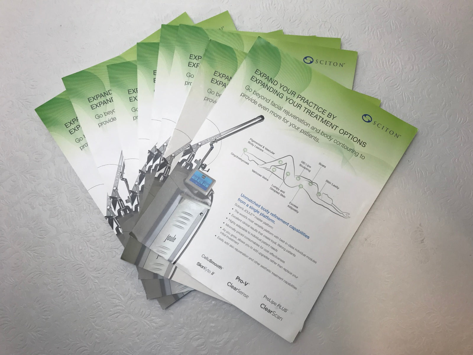 Sciton Joule Laser Modules For Body Procedures Device Marketing One Sheets QTY24
