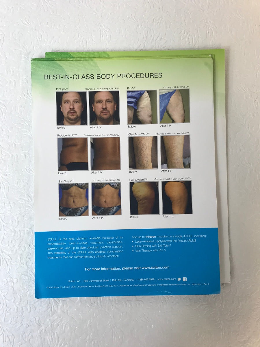 Sciton Joule Laser Modules For Body Procedures Device Marketing One Sheets QTY24
