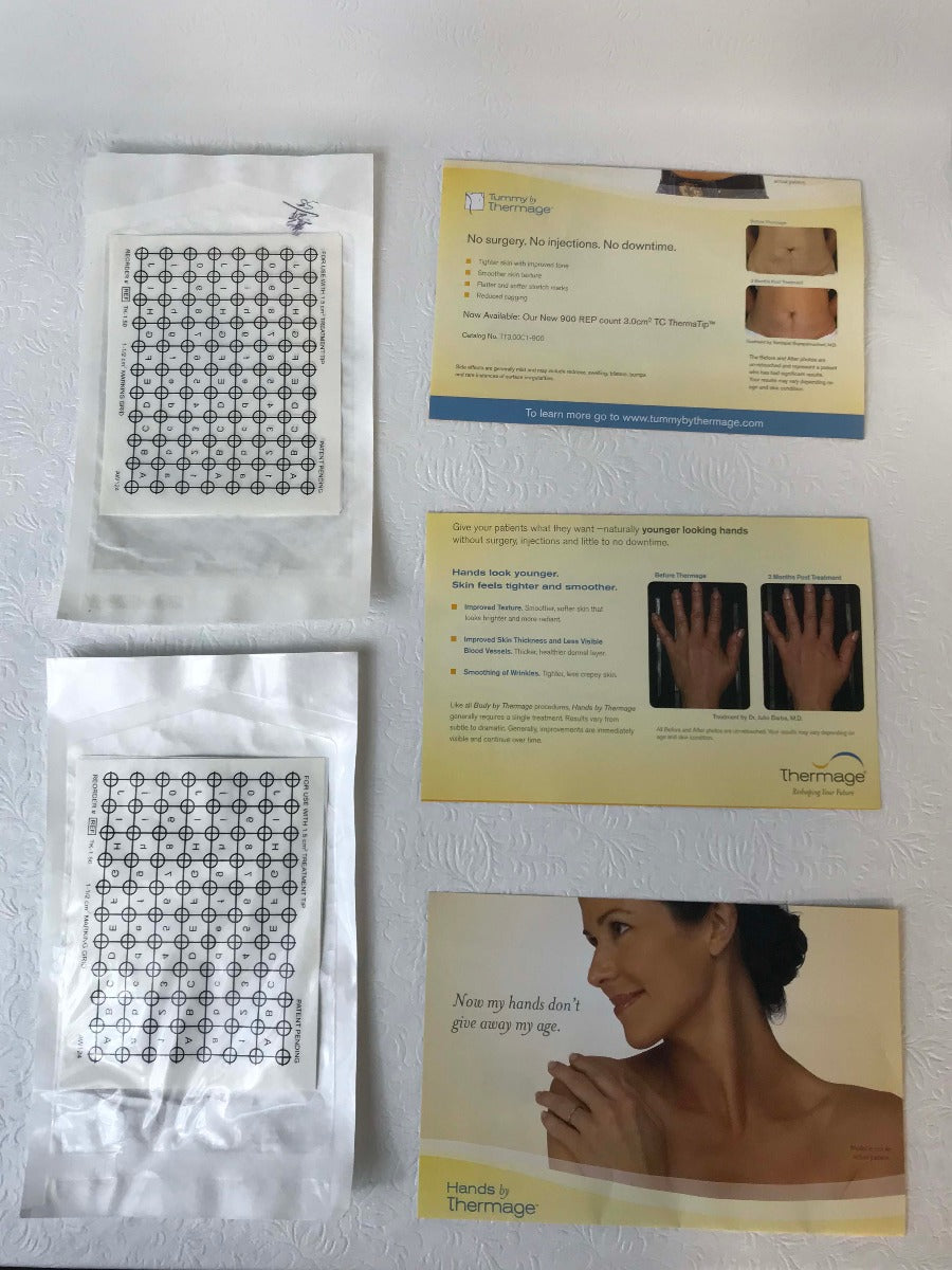 Thermage ThermaCool TC 2 Sheets 1.5cm Skin Marking Paper & Brochures Hand/Tummy