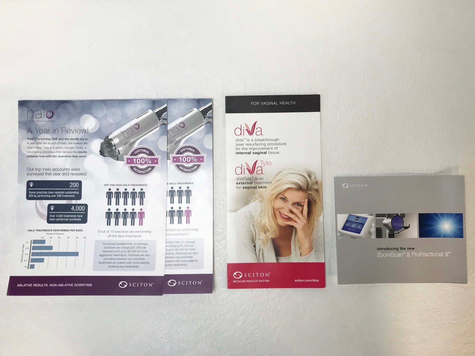 Sciton Joule Mixed Device Brochures Halo DiVa ZoomScan ProFractional III QTY 4