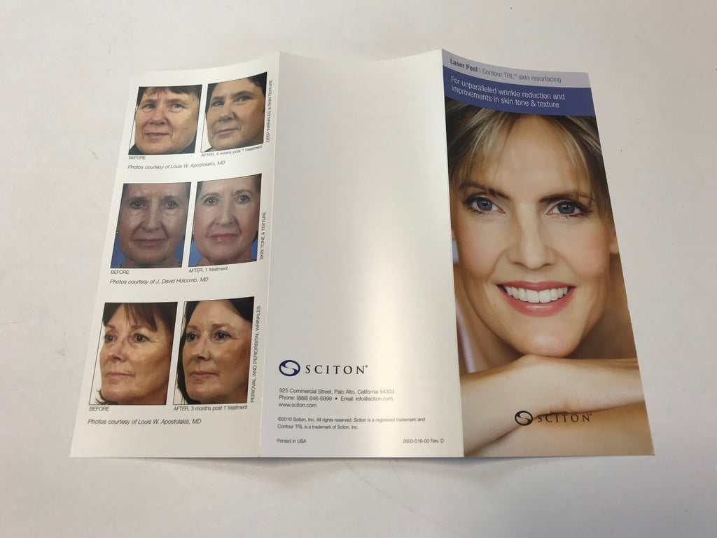 2010 Sciton Joule Contour TRL Laser Peel Resurfacing Patient Brochures 25 Pack