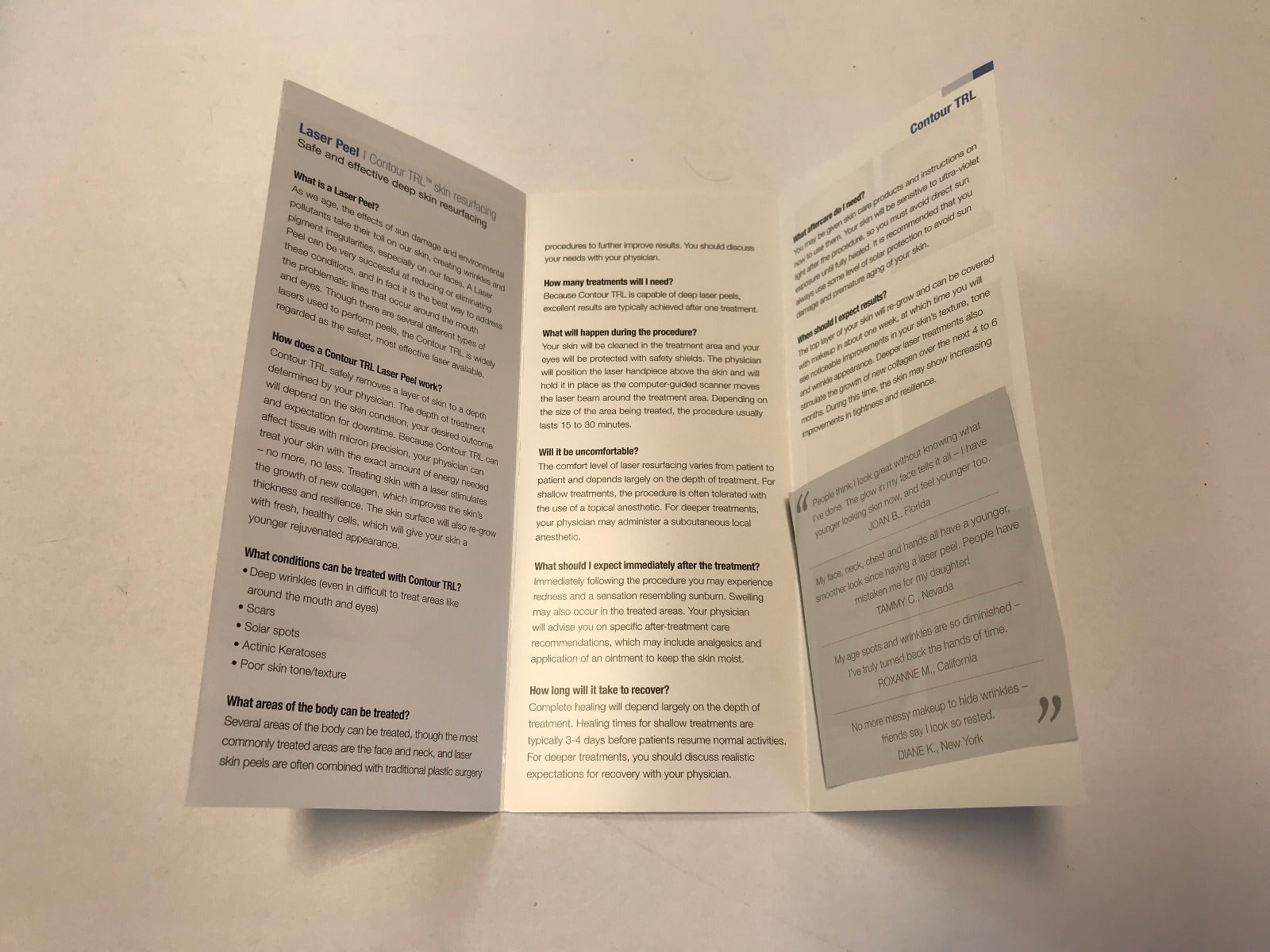 2010 Sciton Joule Contour TRL Laser Peel Resurfacing Patient Brochures 25 Pack