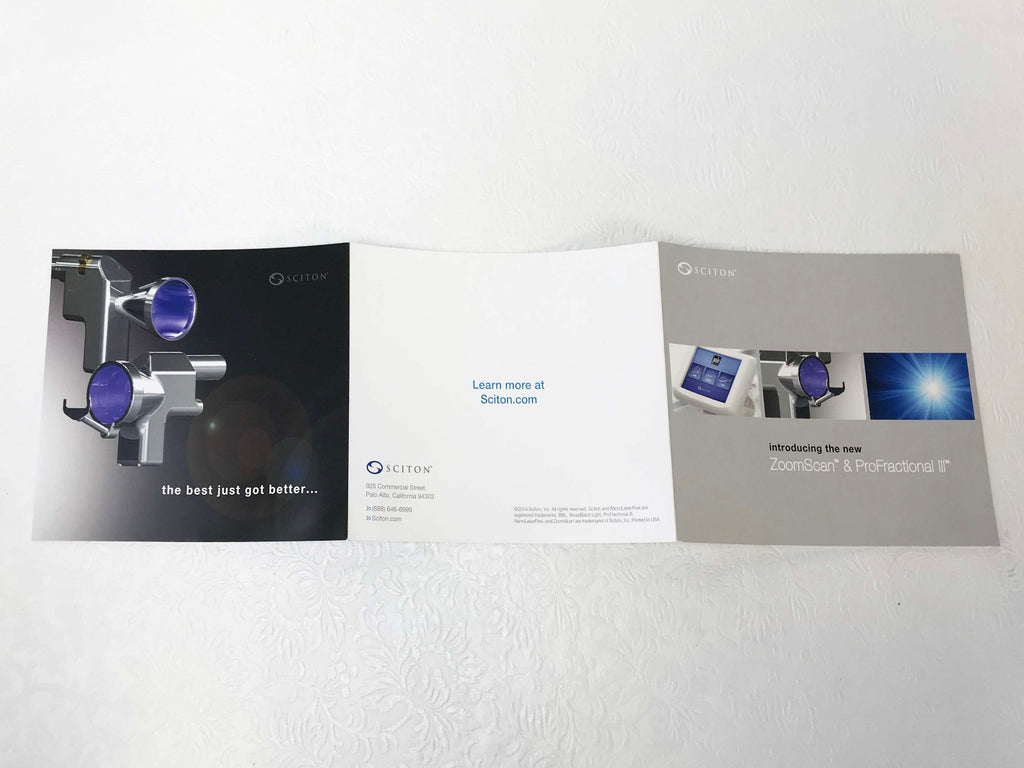 Sciton Joule Laser ProFractional III & ZoomScan Device Marketing Brochure QTY 12