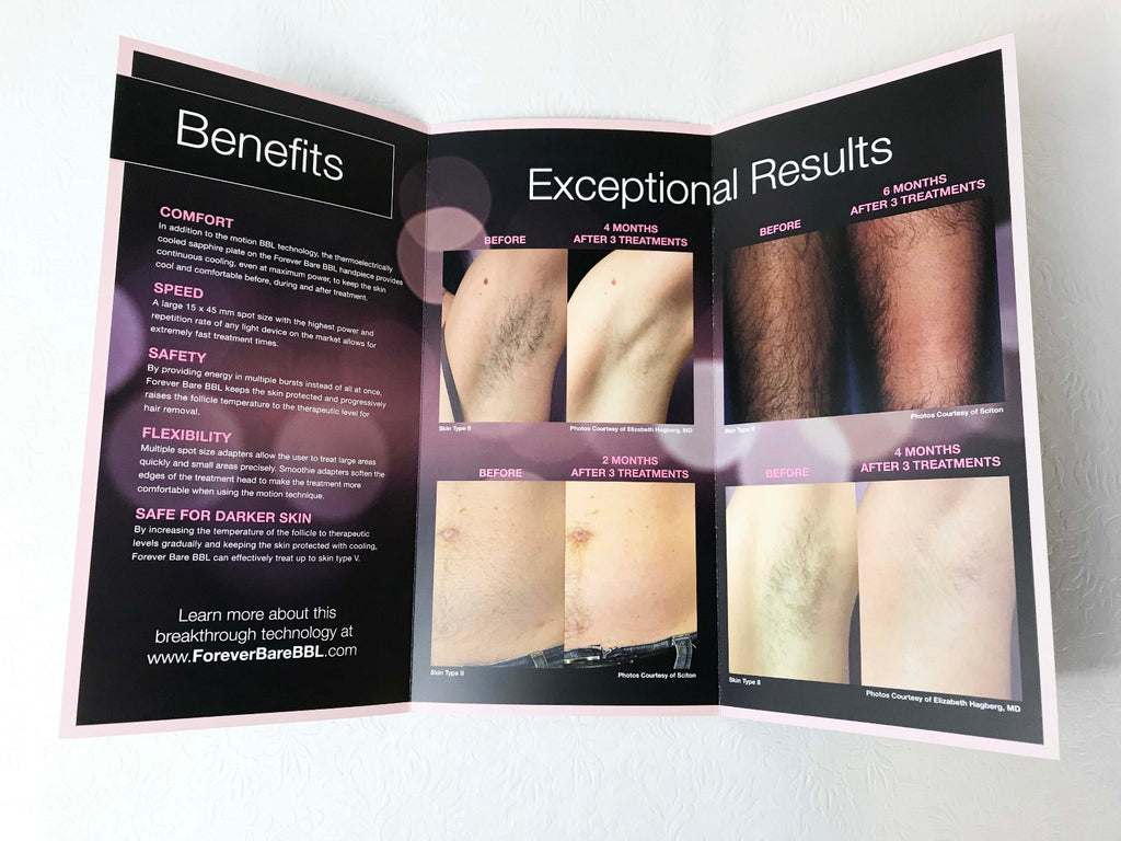 Sciton Joule Forever Bare BBL IPL Hair Removal Treatment Patient Brochures QTY25
