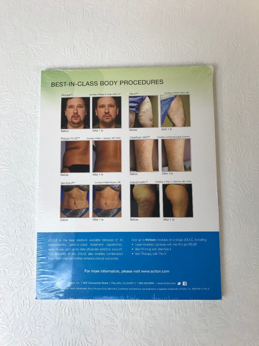 NEW Sciton Joule Lasers For Body Procedures Cellulite Device Marketing One Sheet