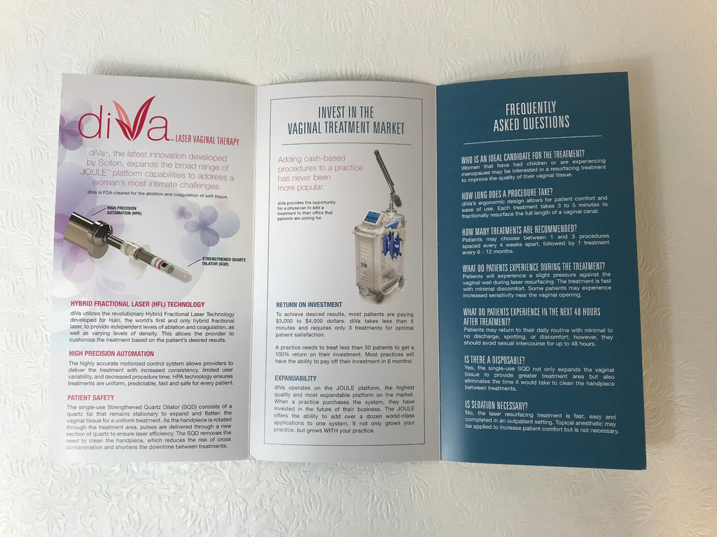 Sciton Joule DiVa Laser Vaginal Rejuvenation Expansion Device Brochures 15 Pack