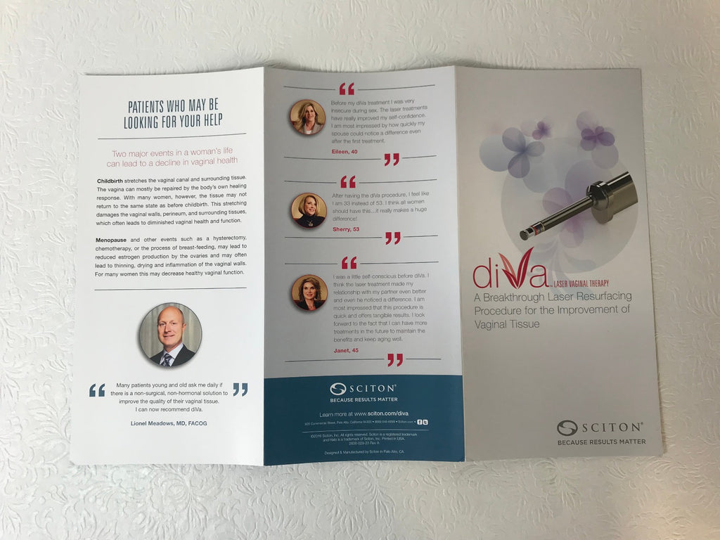 Sciton Joule DiVa Laser Vaginal Rejuvenation Expansion Device Brochures 15 Pack