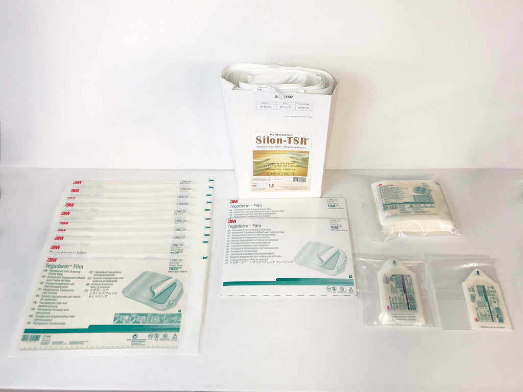 Lot of Silon-TSR Biopolymer Skin Replacement 28x43cm & Tegaderm Films 178 COUNT