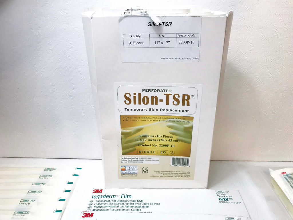 Lot of Silon-TSR Biopolymer Skin Replacement 28x43cm & Tegaderm Films 178 COUNT