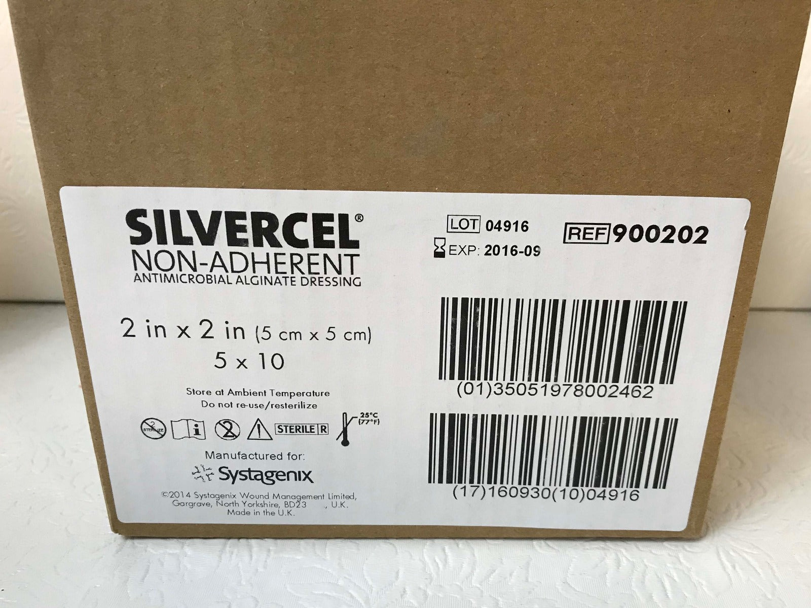 Silvercell 2x2" Non-Adherent Antimicrobial Silver Alginate Dressings x235 Pcs