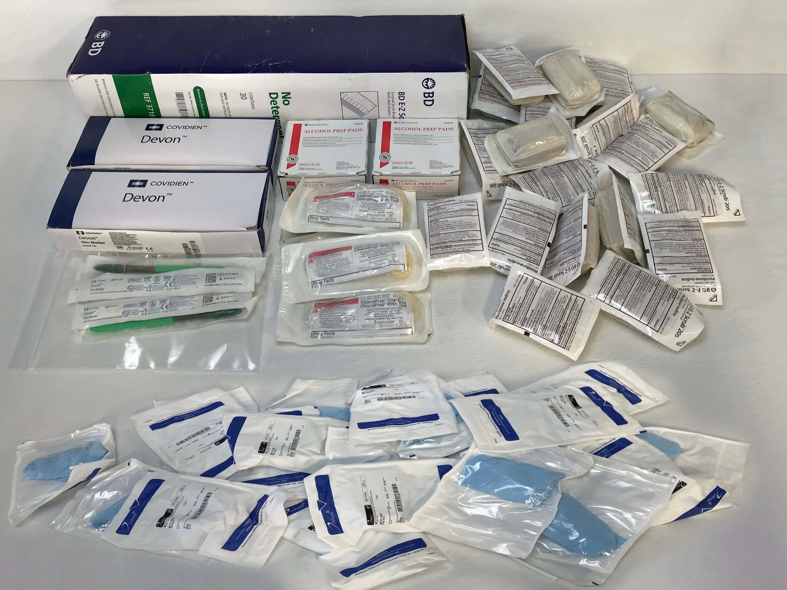 MIXED LOT/555 Surgical Prep Razors Providone-Iodine Scrub Skin Marker Chloraprep