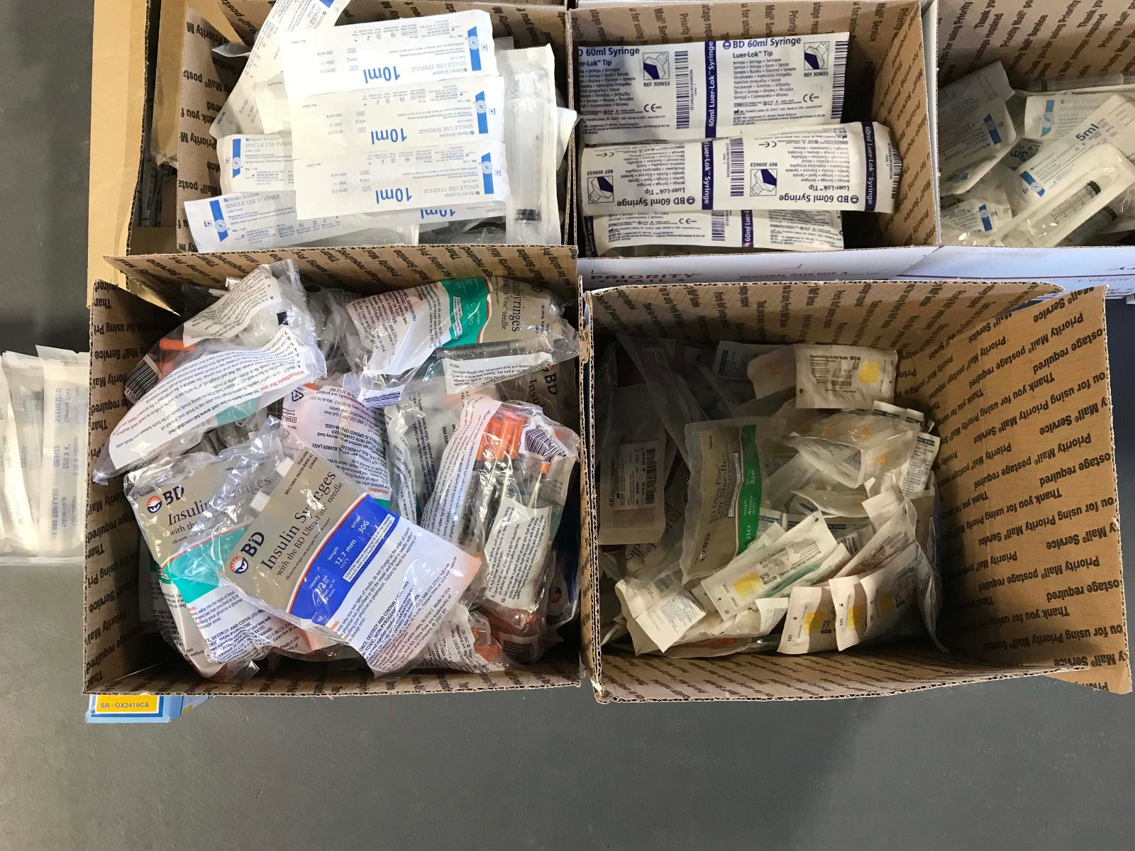 Mixed Size/Expiration Lot of ~4700 Hypodermic Needles & Syringes BD/Henry Schein