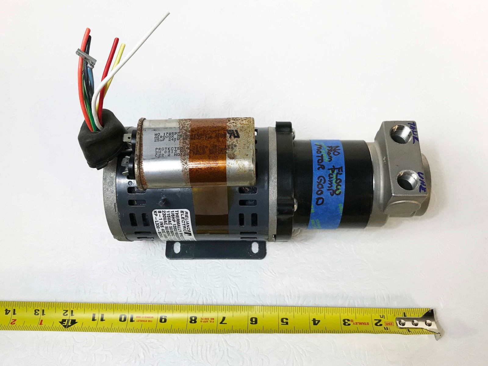 Reliance Electric KP-L330-BOWL 1/6HP 1250/1650RPM Motor w/ Bad Procon Pump