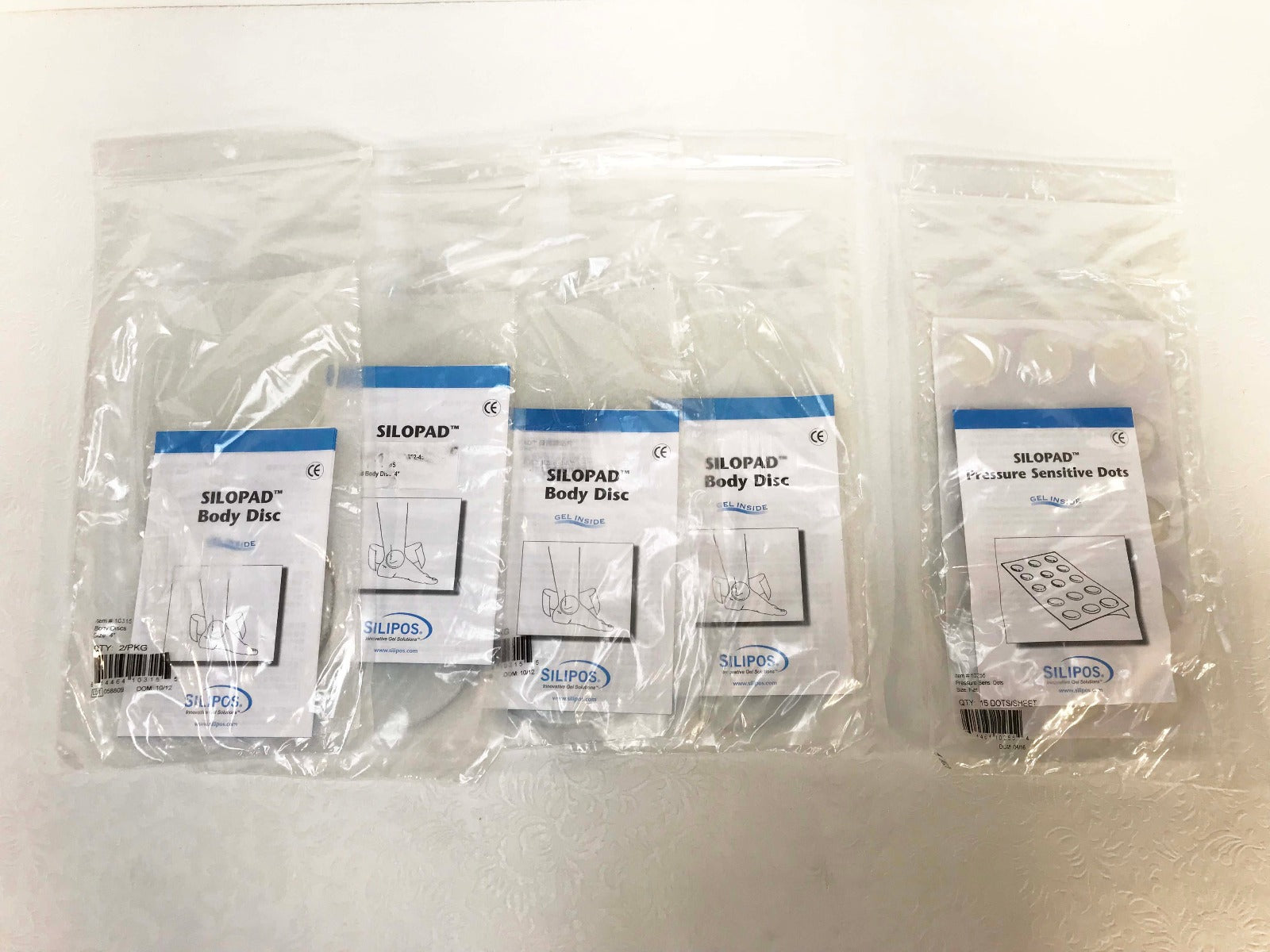 Silipos Silopad Gel Body Discs & Pressure Sensitive Dots Mineral Oil Cushions