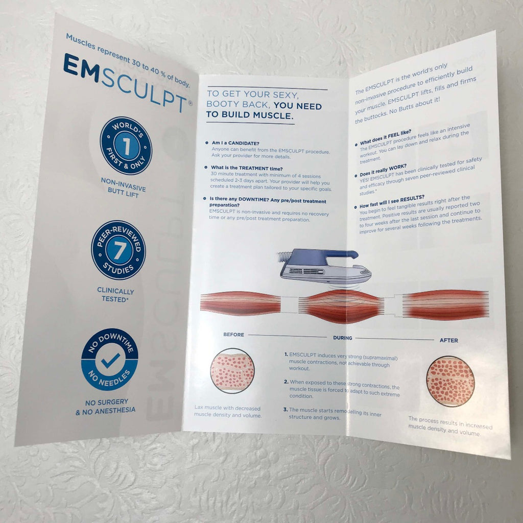 BTL EMSCULPT Body Sculpting Toning Booty Building Treatment Brochures - 51 Pack