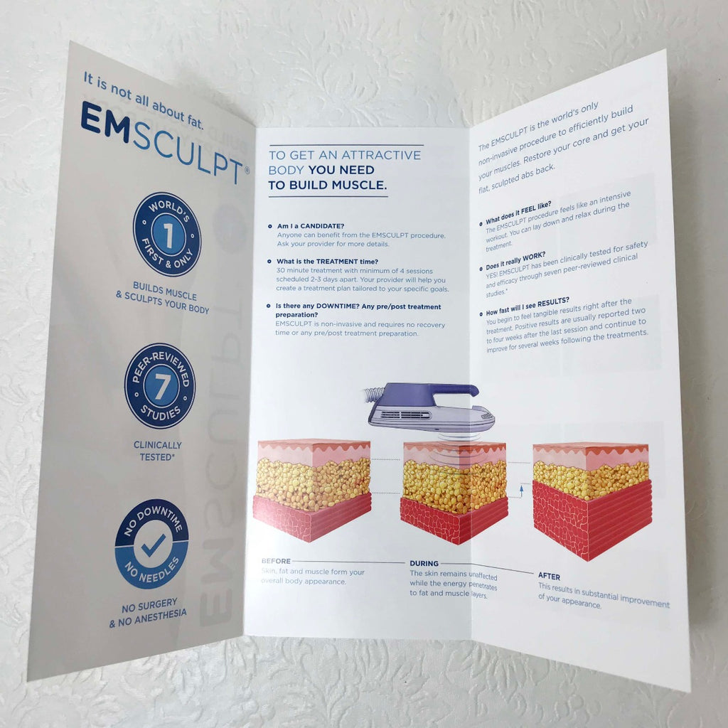 BTL EMSCULPT Body Sculpting Muscle Tone Building Treatment Brochures 100 Pack