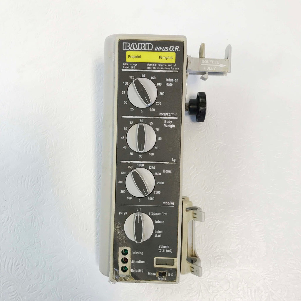 Baxter Infus OR Propofol Label 60cc IV Infuser Pump Bolus Infusion Unit - AS IS