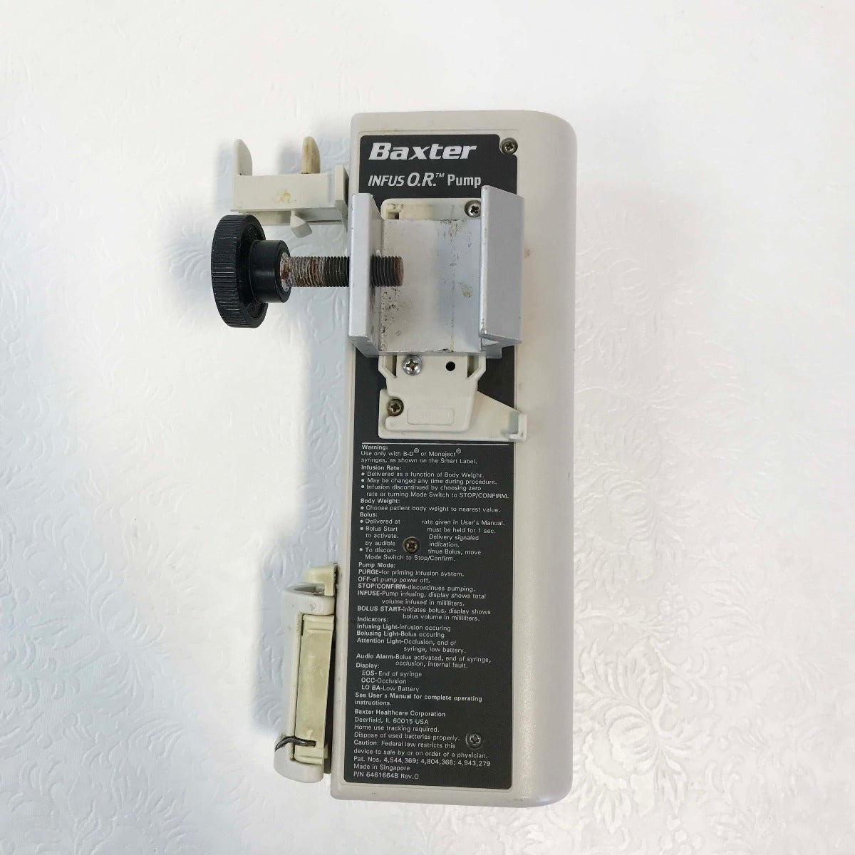 Baxter Infus OR Propofol Label 60cc IV Infuser Pump Bolus Infusion Unit - AS IS