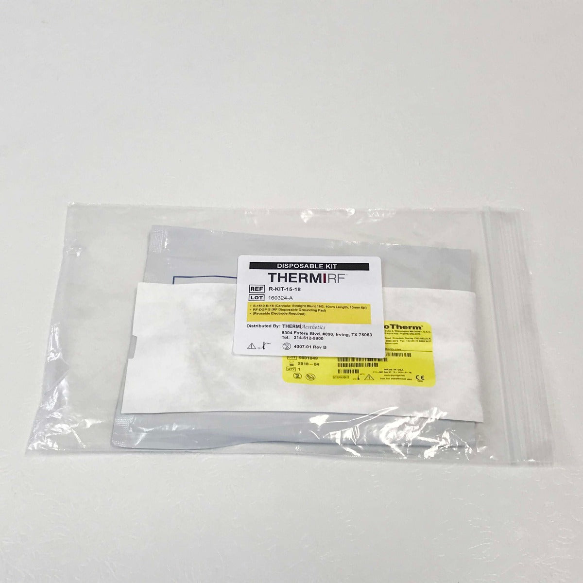 Thermi Aesthetics ThermiRF Disposable Kit RF Pad & Cannula 15cm 18G R-KIT-15-18