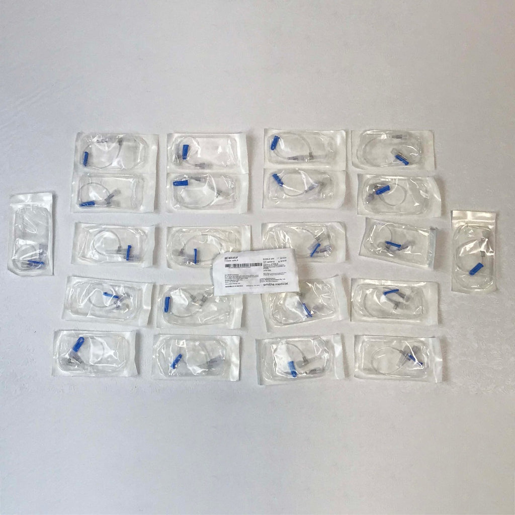 Smiths Medical IV T Connector w/ MLS Male Luer Slip 6" Tube MX453F - Lot of 23