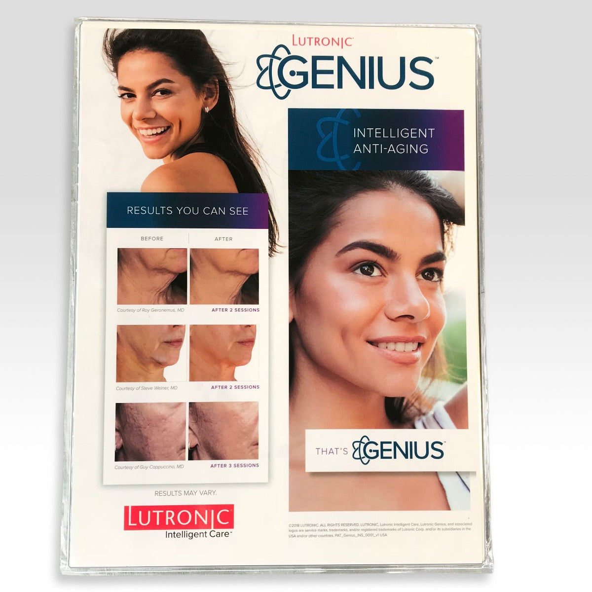 Lutronic Genius RF Microneedle Treatment B&A Laminated Marketing Poster 24x18