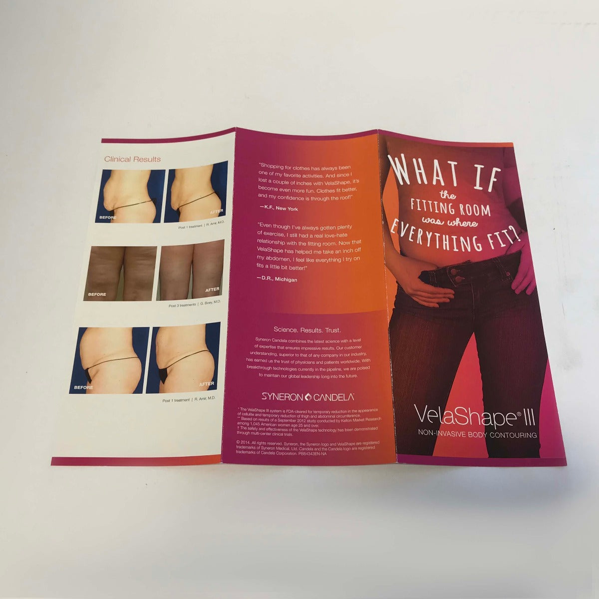 Syneron VelaShape III 3 Cellulite Body Contouring Patient Brochure Pack of 45