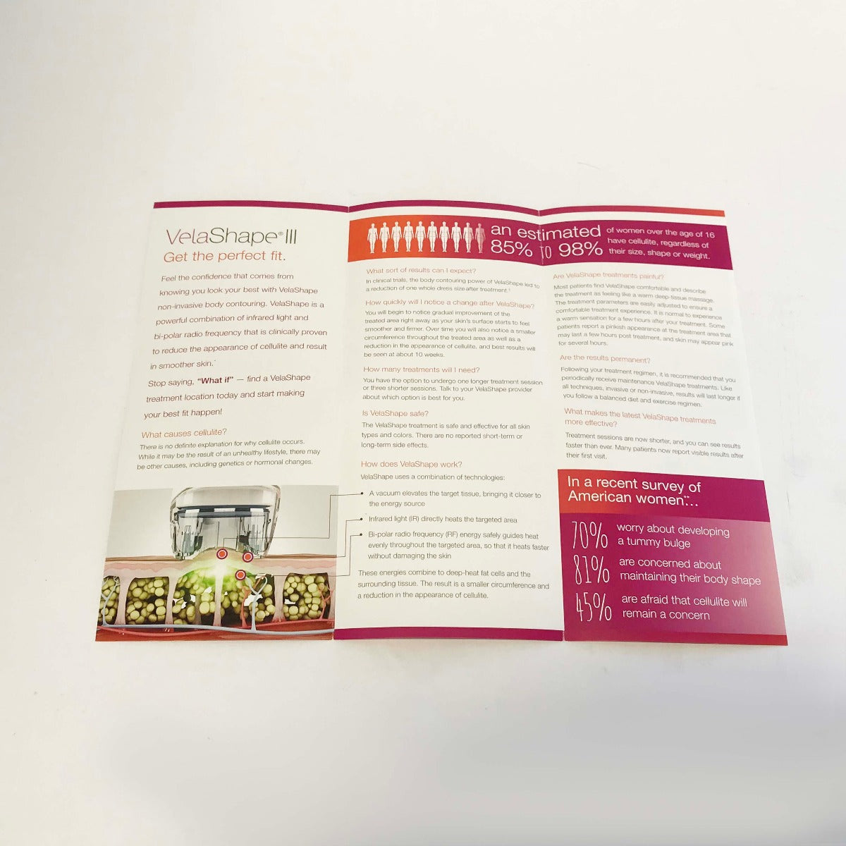 Syneron VelaShape III 3 Cellulite Body Contouring Patient Brochure Pack of 45