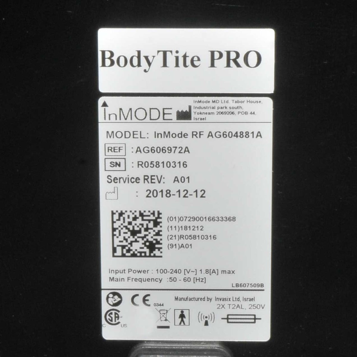 InMode RF BodyTite PRO Contouring Body Face Tight FaceTite Morpheus Contour 2018
