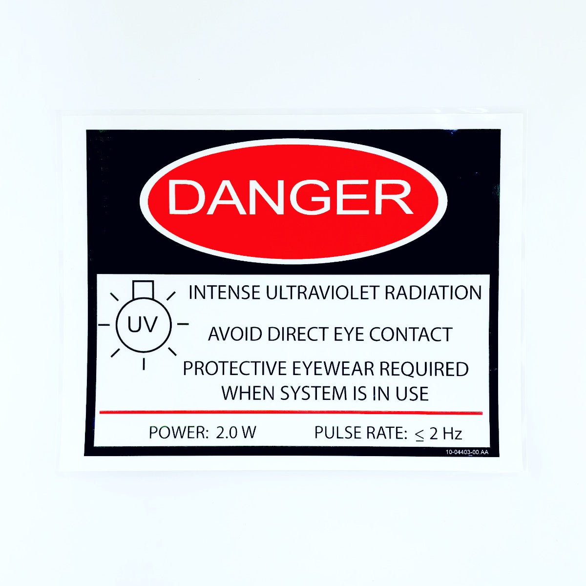 IPL Ultraviolet Treatment Room Danger Warning Safety Sign 8.5" x 11"