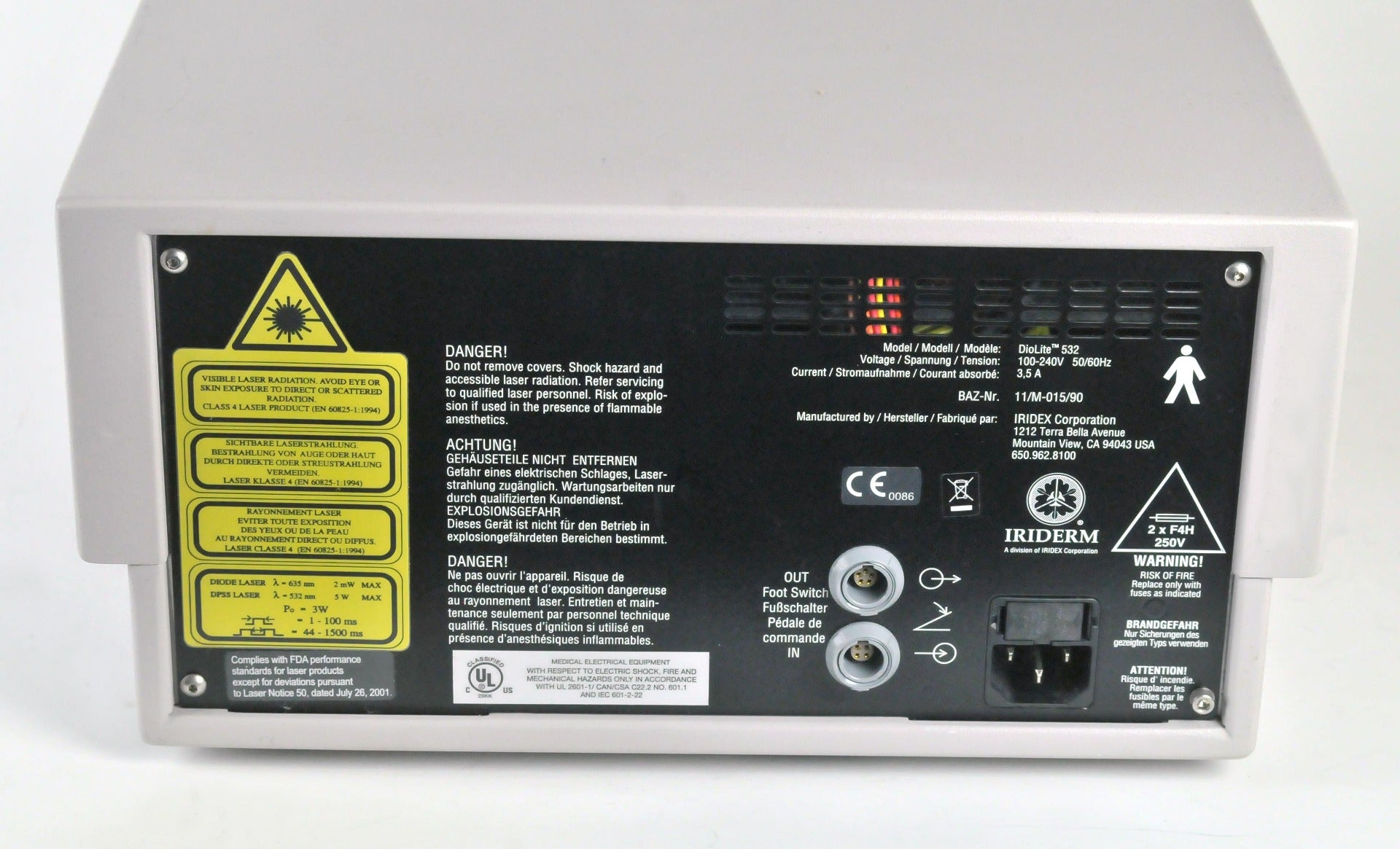 Iridex DioLite 532 KTP Diode Laser Vascular Pigmented Lesion Pumped Dio Lite