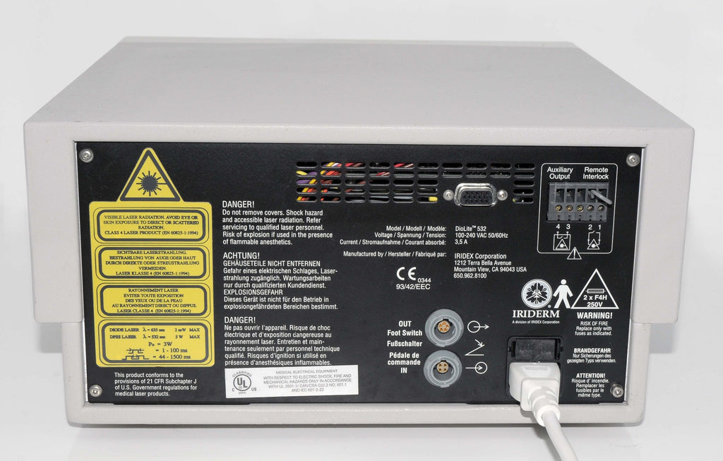 Iridex Iriderm DioLite 532nm DIODE CONSOLE Laser Pigmentation Lesion Vein Skin
