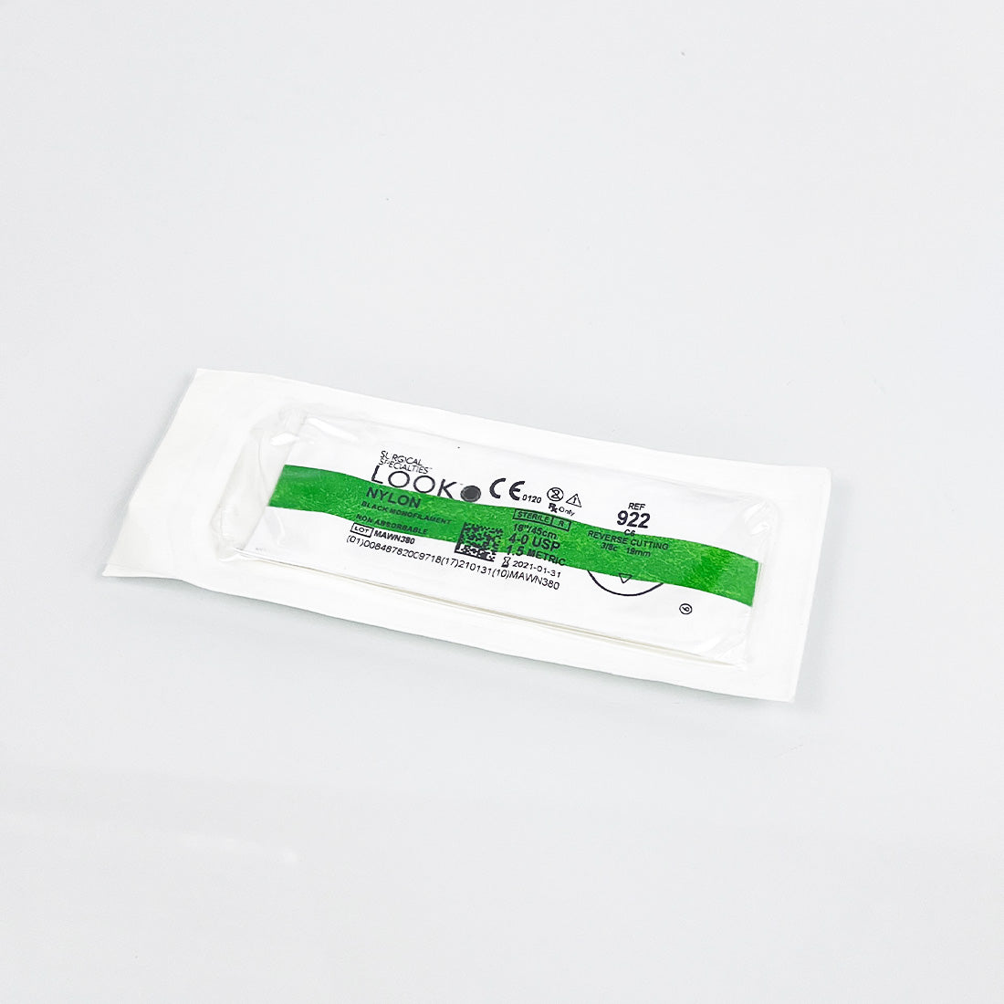 Surgical Specialty Look Nylon Black Monofilament 6-0 18"/45cm Suture 01/2021 x1