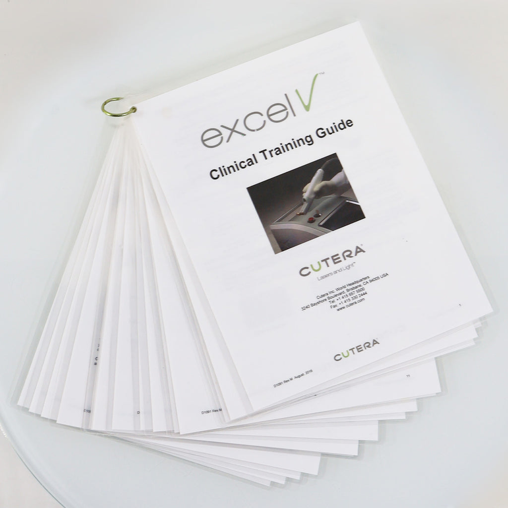 2016 Cutera ExcelV Vascular Laser Clinical Training Guide Laminated Manual D1091