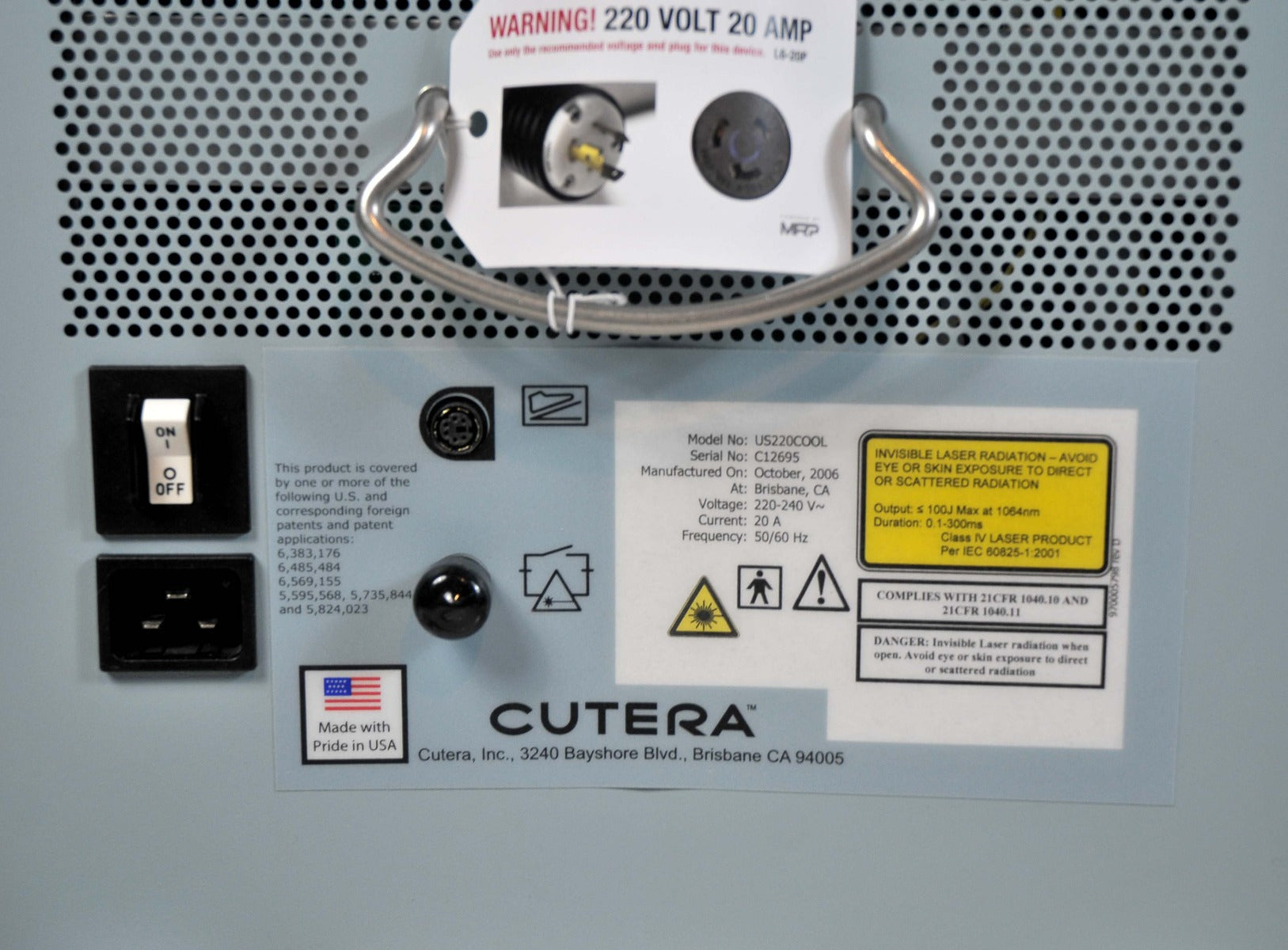 2006 Cutera CoolGlide CV Long Pulse Laser Nd:YAG 1064nm Hair Removal HR