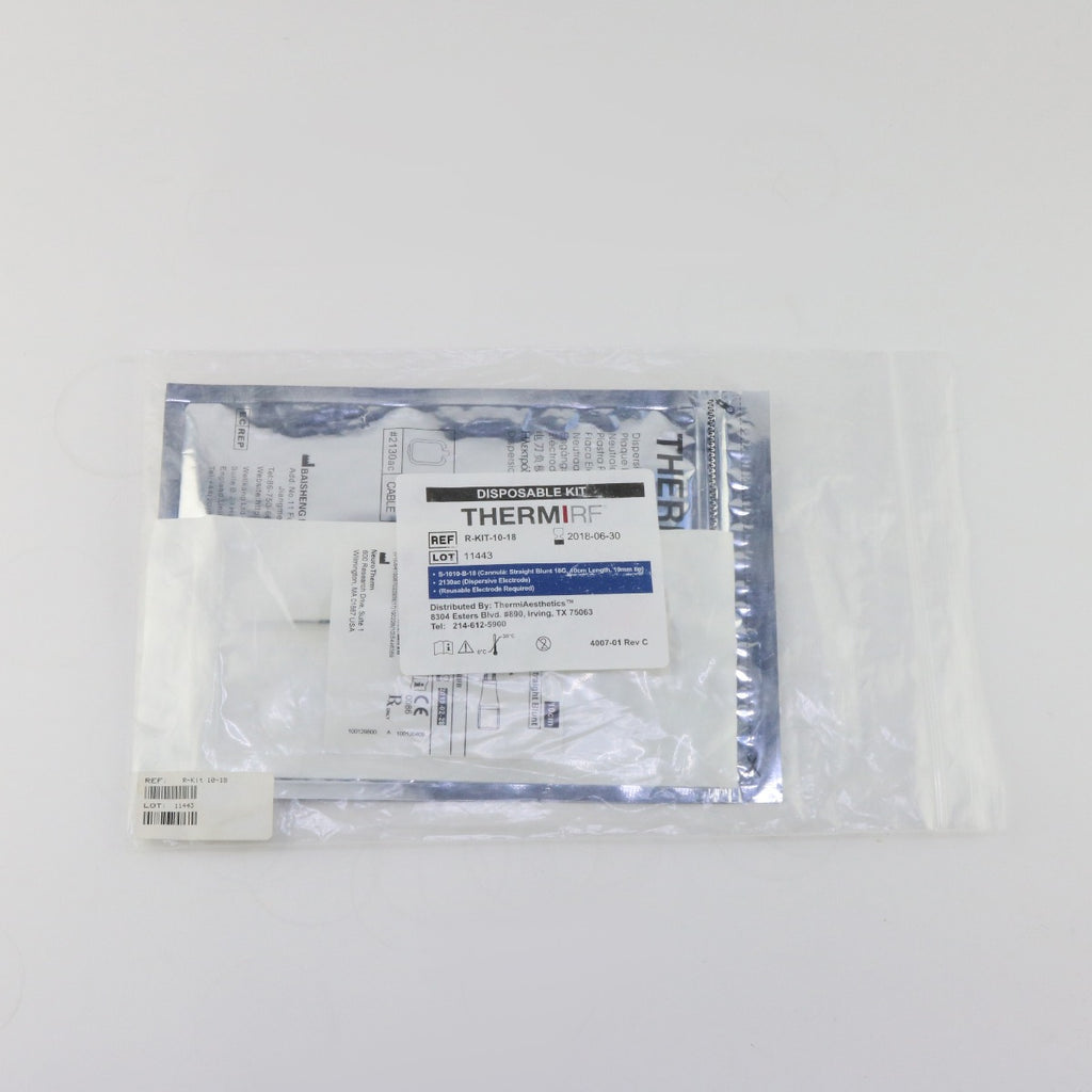 R-KIT-10-18 ThermiRF Disposable Kit Thermi RF Ground Pad Cannula EXP 2016
