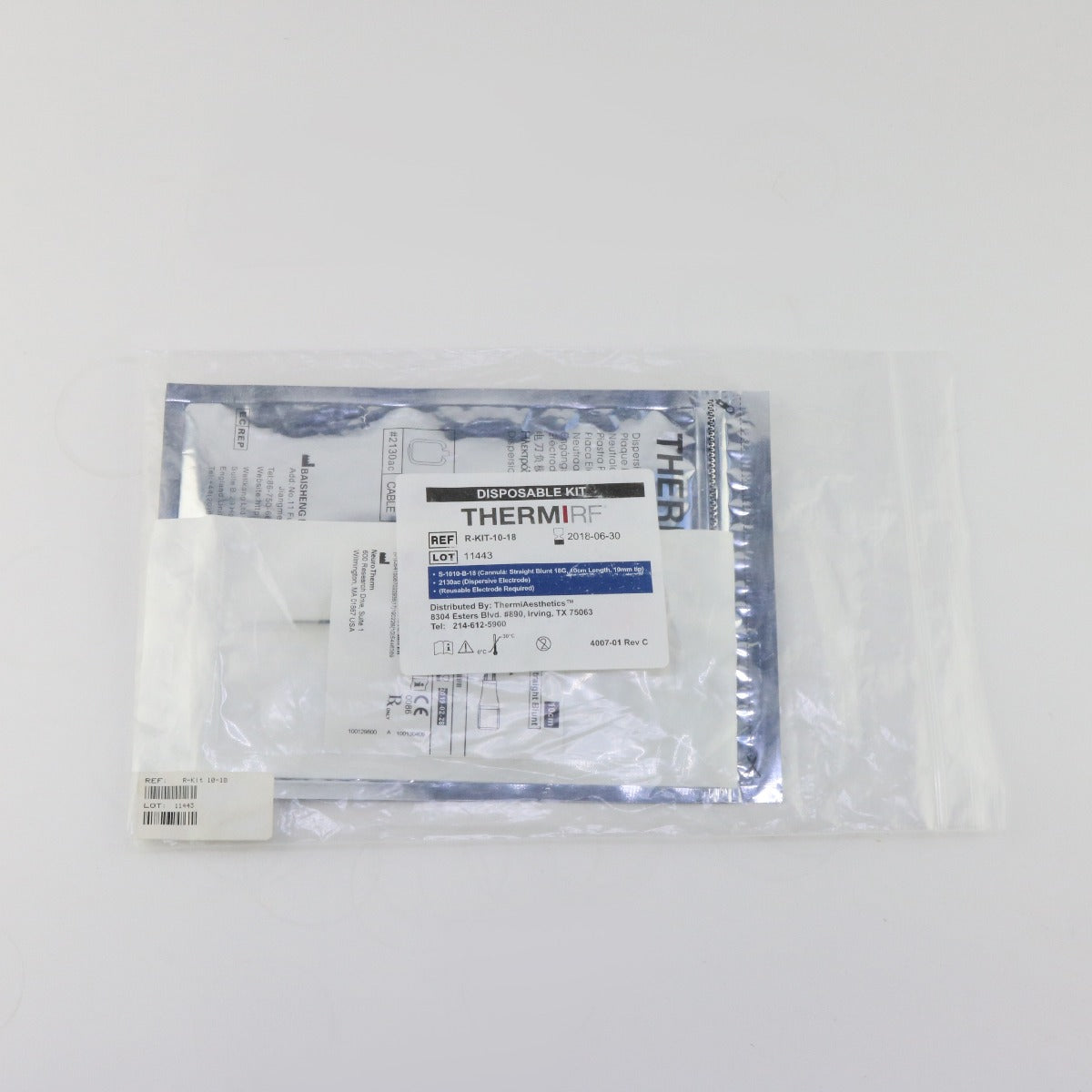 R-KIT-10-18 ThermiRF Disposable Kit Thermi RF Ground Pad Cannula EXP 2016