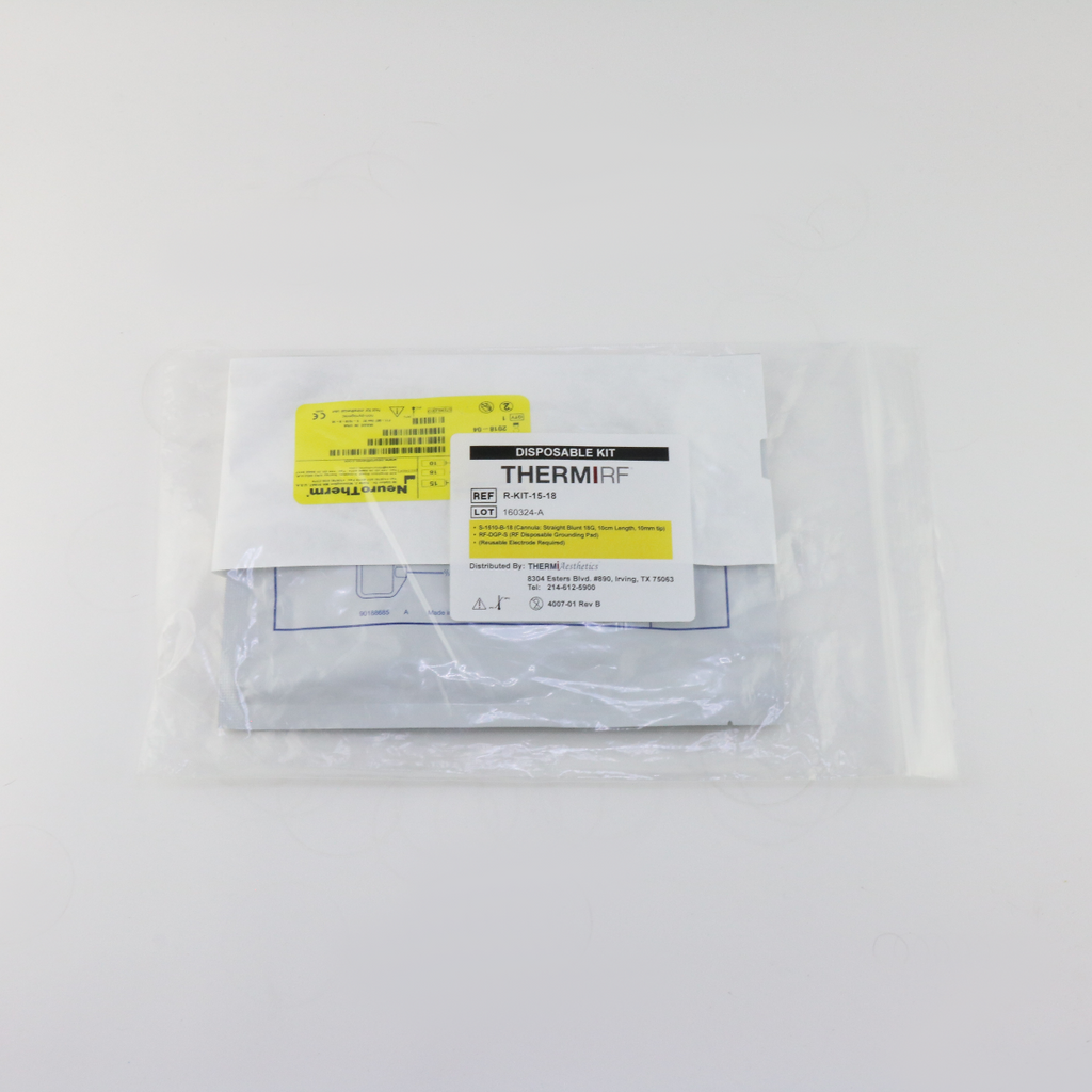 R-KIT-15-18 ThermiRF Disposable Kit Thermi RF Ground Pad Cannula EXP 2017