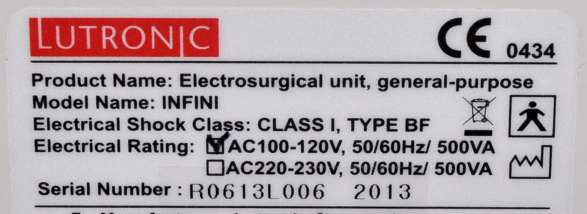 2013 Lutronic INFINI Aesthetic Microneedling Electrosurgical Skin Renew RF Laser